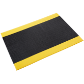 Crown Tuff-Spun 3/8" Pebble Surface Dry Area Anti-Fatigue Mat - 2' x 3', Black/Yellow